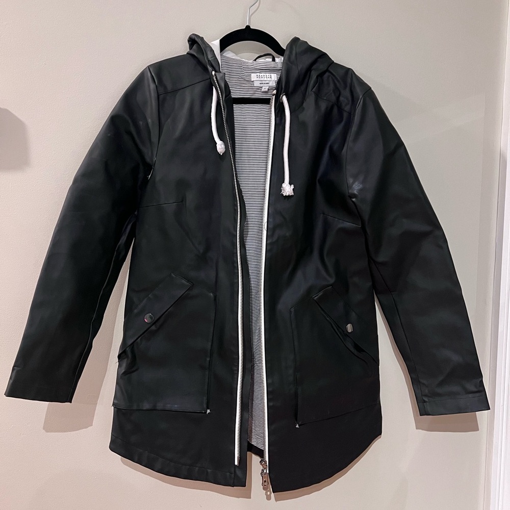 Barneys New York Black Rain Coat